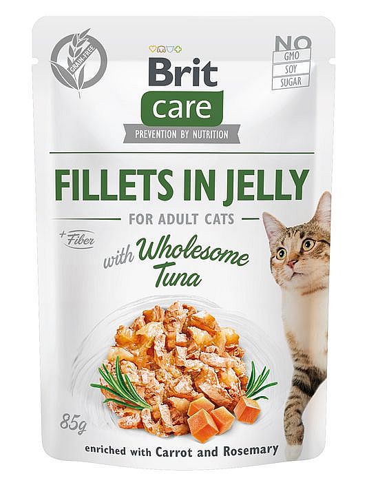 Kapsa Brit Care Cat Fillets in Jelly 85g with Wholesome Tuna (DE,EL,ES,FR,IT,HE,HR,LT,SR)