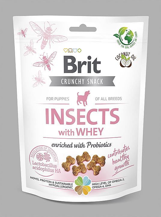 Brit Care Dog Crunchy Cracker Puppy Insects with Whey enriched with Probiotics 200g