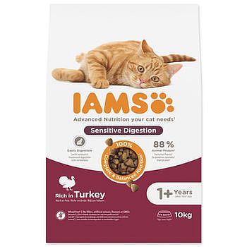 Iams Cat Adult Sensitive Digestion Turkey ROZVAŽOVÁNO z balení 10kg