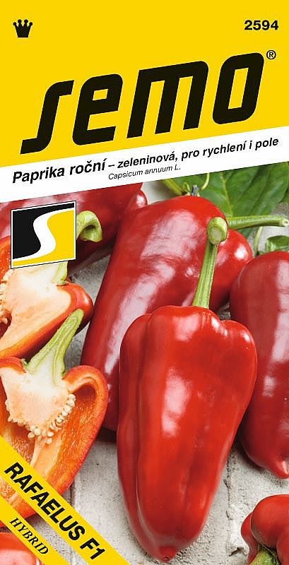 Paprika zel. RAFAELUS F1 pro rychlení i pole,velmi raná, červená pravá kapie