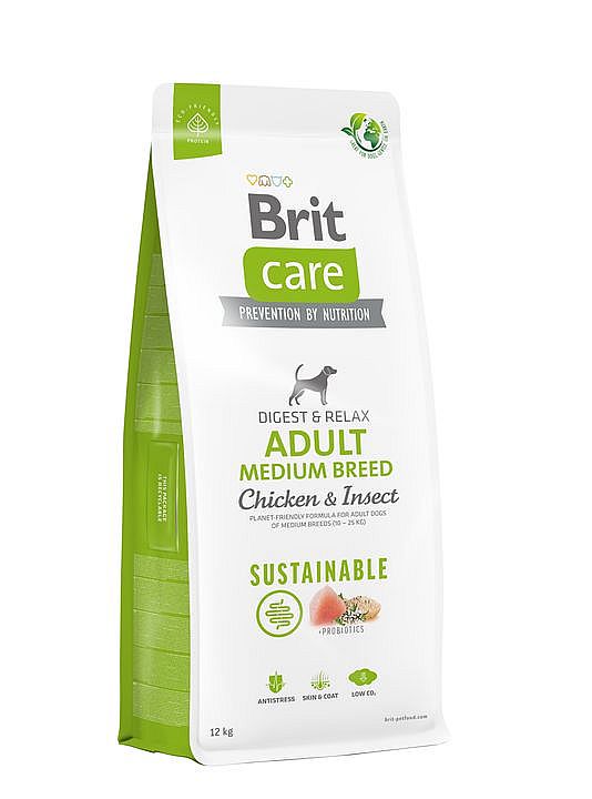 Brit Care Dog Sustainable Adult Medium Breed Chicken & Insect 12+2kg ZDARMA