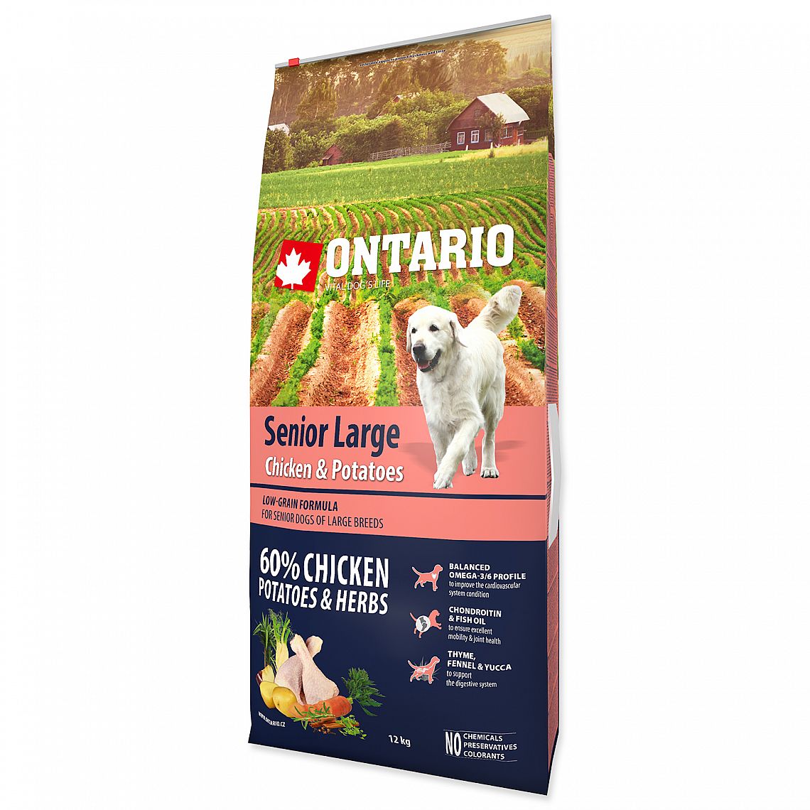 Ontario Dog Senior Large Chicken & Potatoes /12kg/