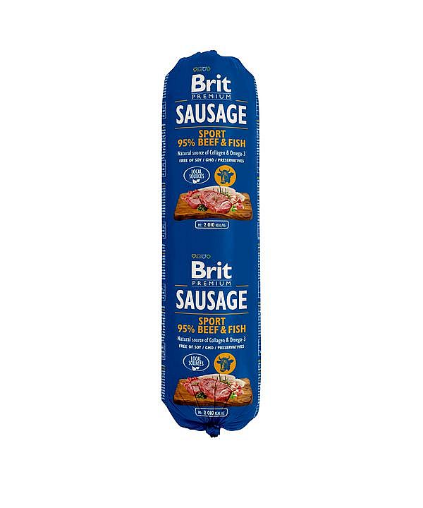 Brit Sausage Beef & Fish 800g Sport formula hovězí & ryba