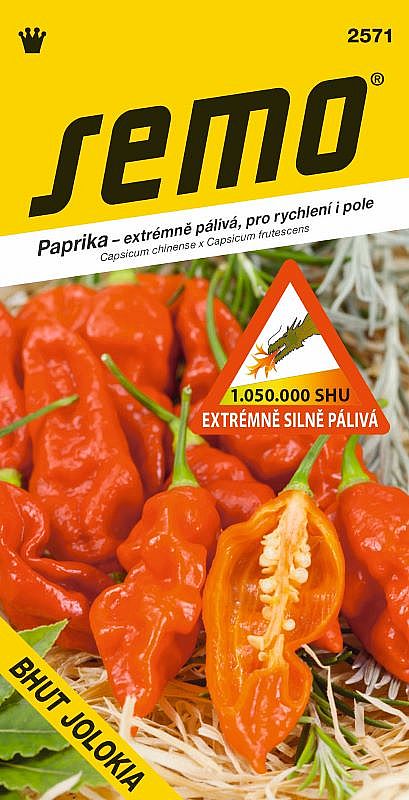 Paprika BHUT JOLOKIA RED extrémně pálivá SHU 1 050 000, červená