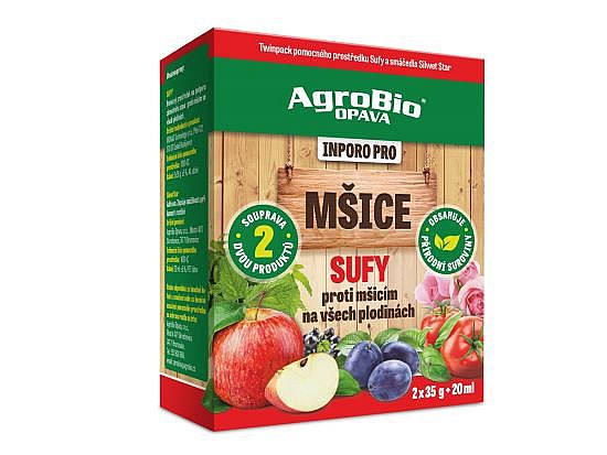 Agrobio Inporo Pro Sufy 2x35g + 20ml sada proti mšicím na přírodní bázi pro všechny druhy rostlin