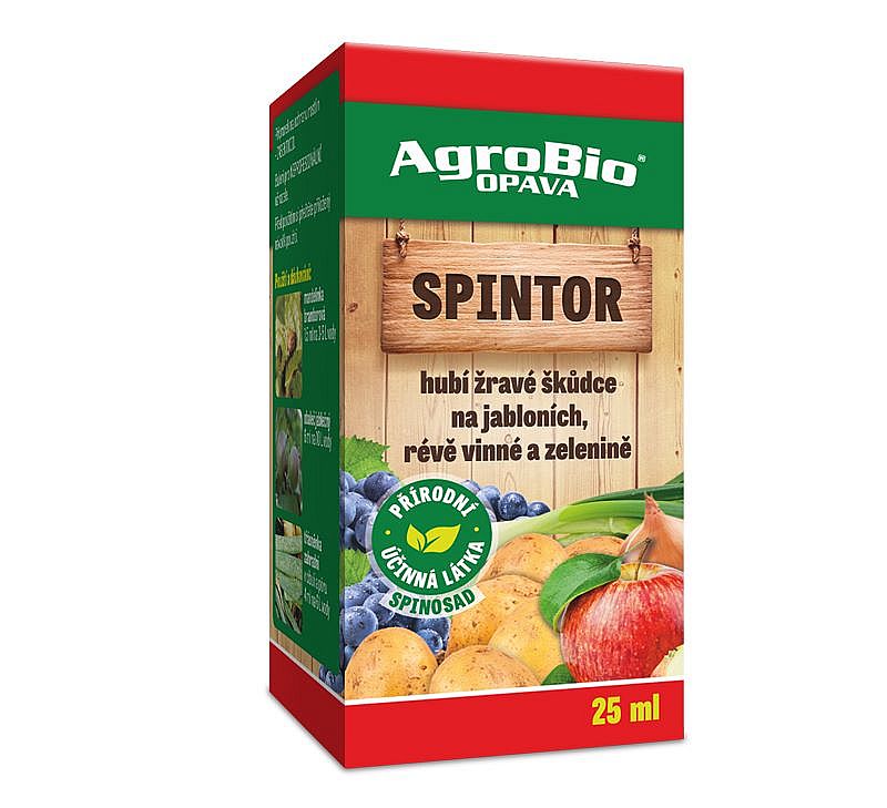 Agrobio SpinTor 25ml proti škůdcům brambor, révy, jabloní, květáku, zelí, kapusty, póru, cibule