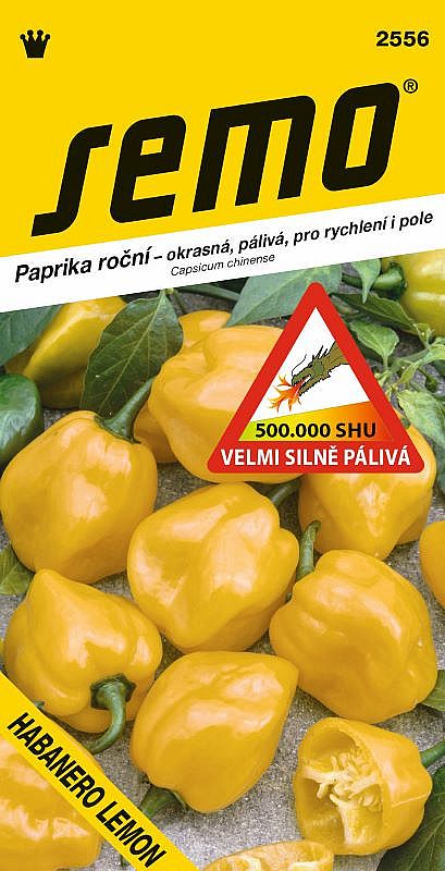 Paprika zeleninová HABANERO LEMON velmi silně pálivá SHU 500 000 žlutá