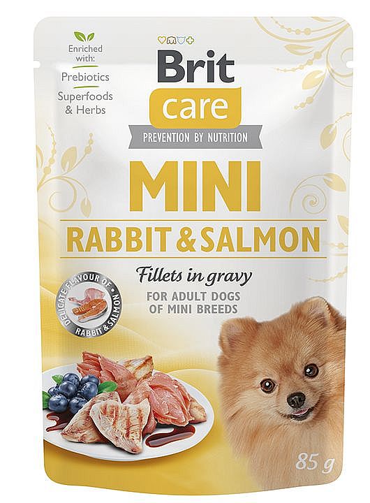 Kapsa Brit Care Mini with Rabbit & Salmon Fillets in Gravy 85g