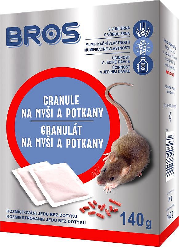 Bros jed na myši 140g granule