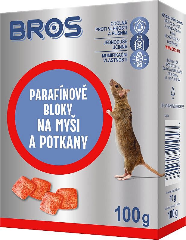 Bros jed na myši parafínové bloky 100g