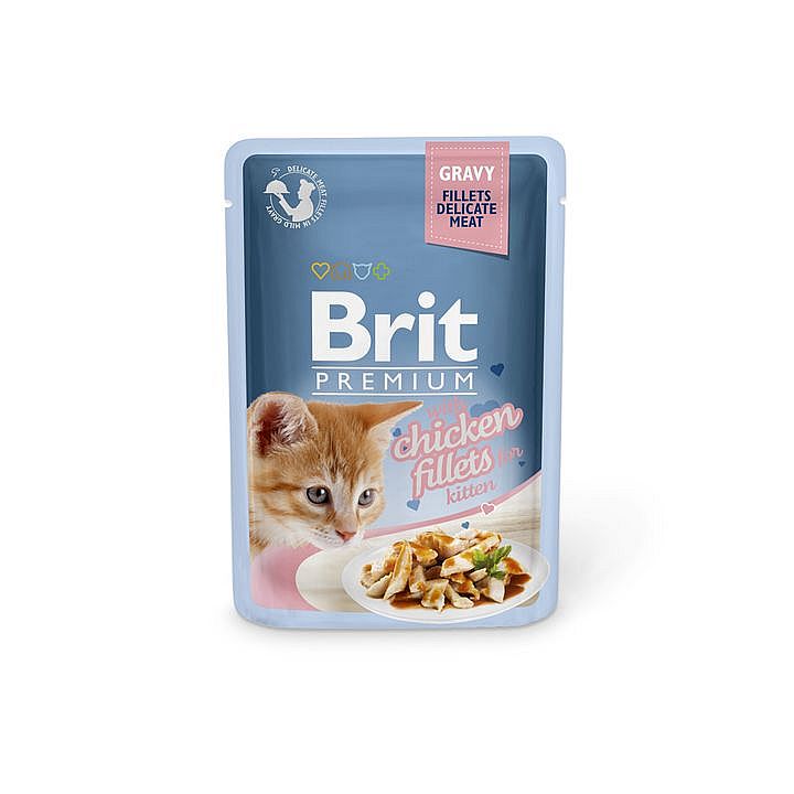 Kapsa Brit Premium Cat Delicate Fillets 100g Kitten with White Fish