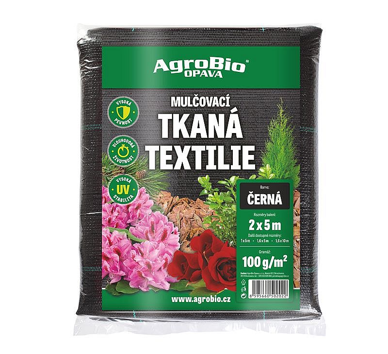 Textilie TKANÁ černá 2x5m Agrobio 100g/m2