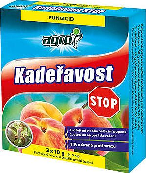 STOP Kadeřavost 2x10g AGRO fungicid pro dvoufázové ošetřední broskvoní proti kadeřavosti