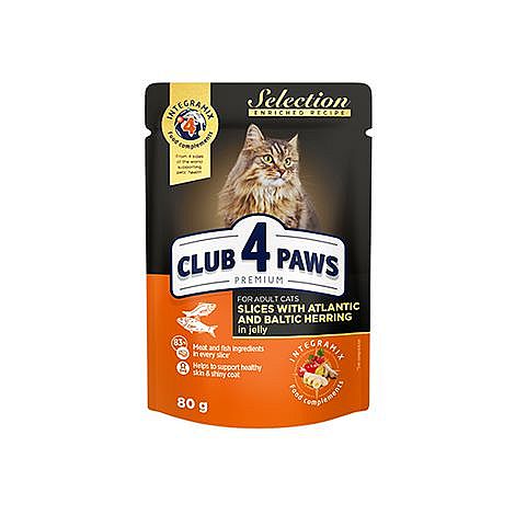 Kapsa Club4Paws CAT 80g atlantský sleď