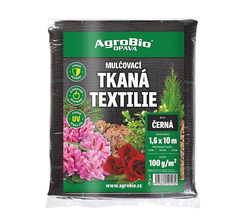 Textilie TKANÁ černá 1,6x10m Agrobio 100g/m2