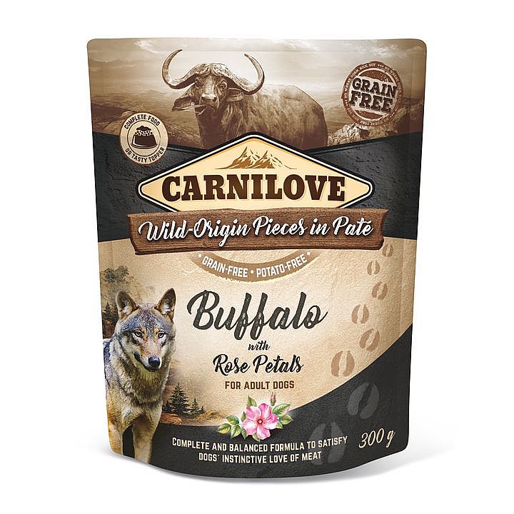 Kapsa Carnilove Dog 300g Buffalo With Rose Petals