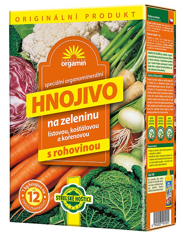 Orgamin Zelenina 1kg organo-minerální hnojivo s rohovinou