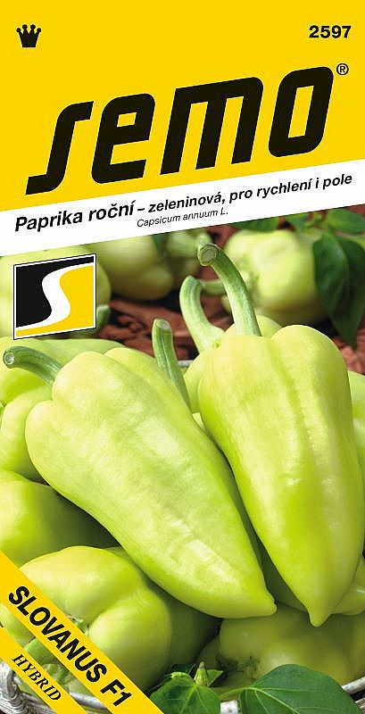 Paprika zel. SLOVANUS F1 pro rychlení i pole velmi raný světle zelený jehlanec