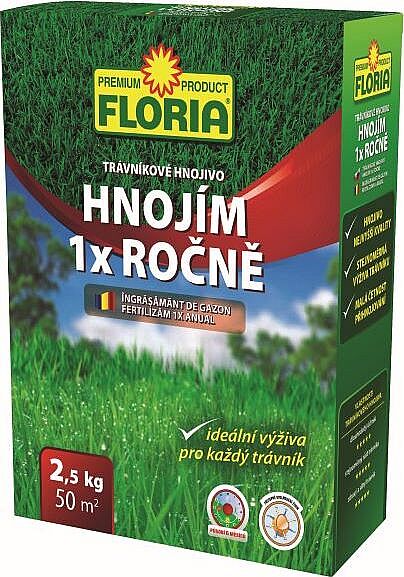 FLORIA Trávníkové hnojivo Hnojím 1x ročně 2,5kg