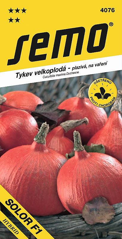 Tykev SOLOR F1 typ HOKKAIDO, oranžová, plazivá, na vaření, skladovatelná, 0,8-1,3kg