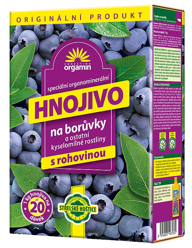 Orgamin Borůvka 1kg organo-minerální hnojivo s rohovinou