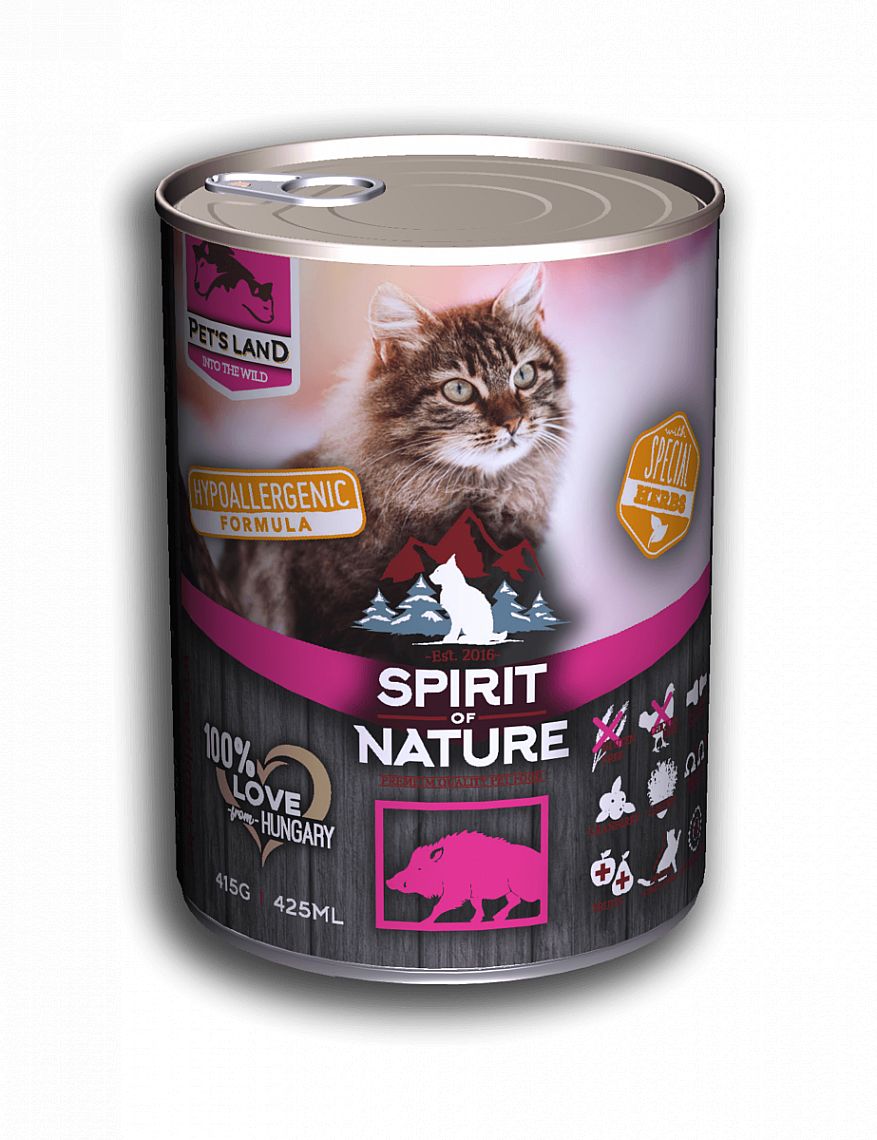 Konzerva Spirit of Nature Cat Wild Boar 415g