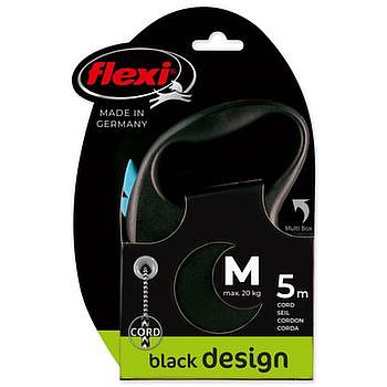 Vodítko Flexi Black Design M lanko o délce 5m pro psa o hmotnosti do 20kg modré