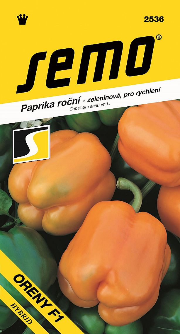 Paprika zeleninová ORENY F1 pro rychlení, oranžová, kvádr