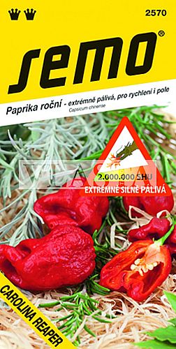 Paprika CAROLINA REAPER extrémně  pálivá SHU 2 000 0000 červená