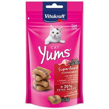 Pochoutka Vitakraft Cat Yums Superfood kachna se bezinkou 40g