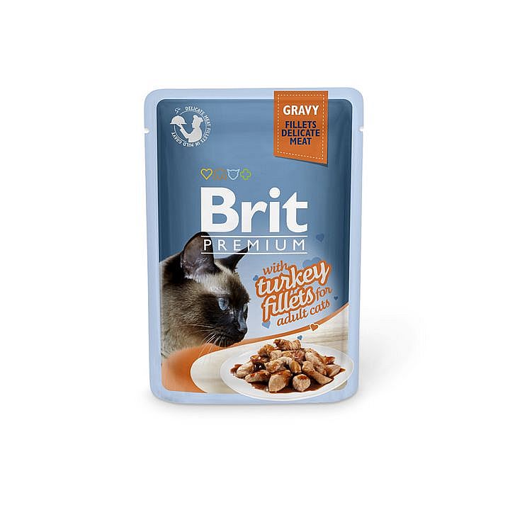 Kapsa Brit Premium Cat Delicate Fillets 85g in Gravy with Turkey