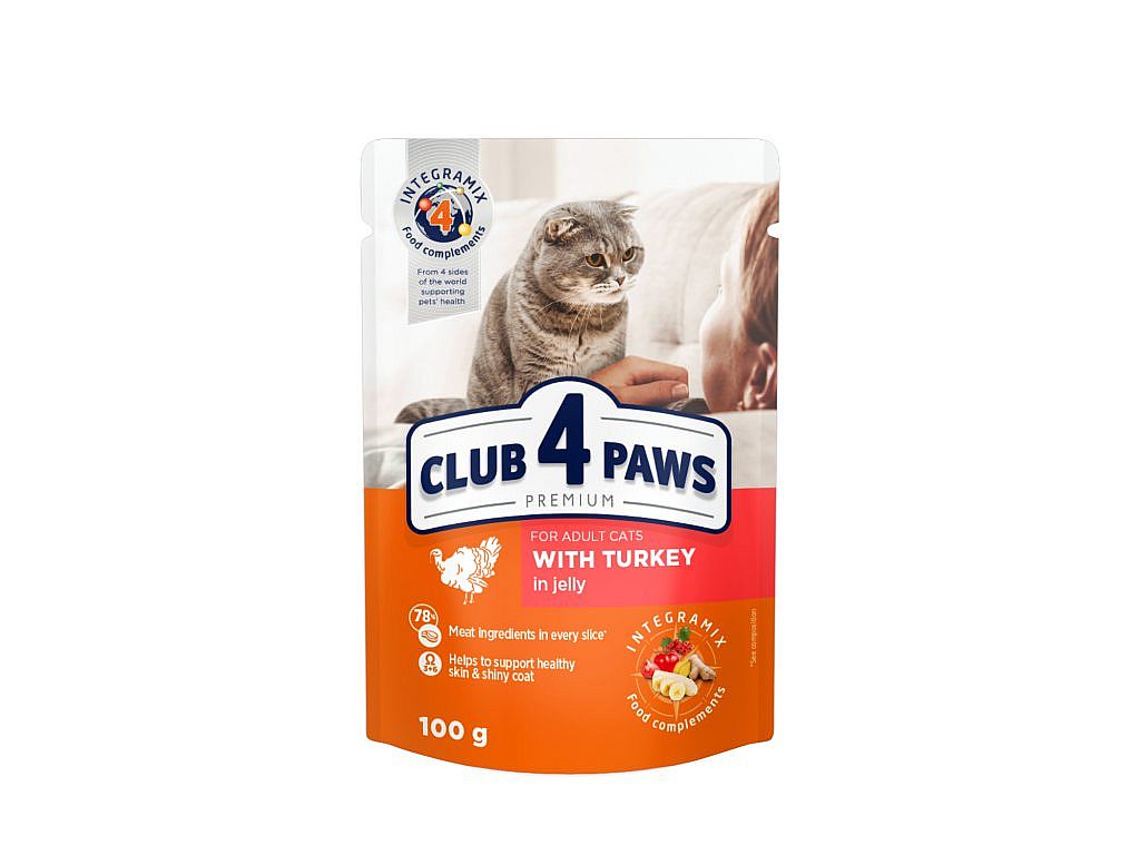 Kapsa Club4Paws CAT 100g with Turkey in Jelly