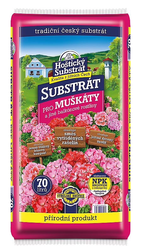 Hoštický substrát pro muškáty 70 l