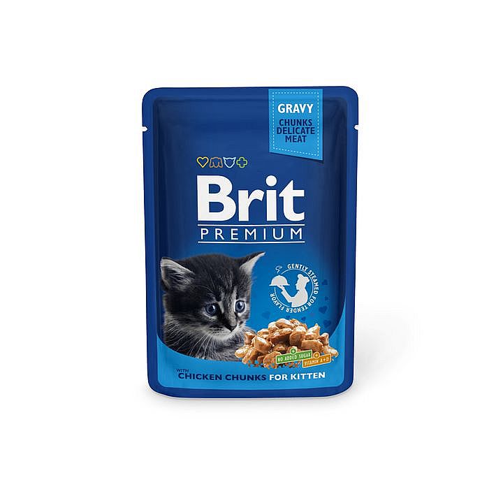 Kapsa Brit Premium Cat 100g Chicken Chunks for Kitten