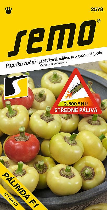 Paprika zel. PÁLINDA středně pálivá, SHU 2500, pro rychlení i pole, smetanově bílá jablíčková