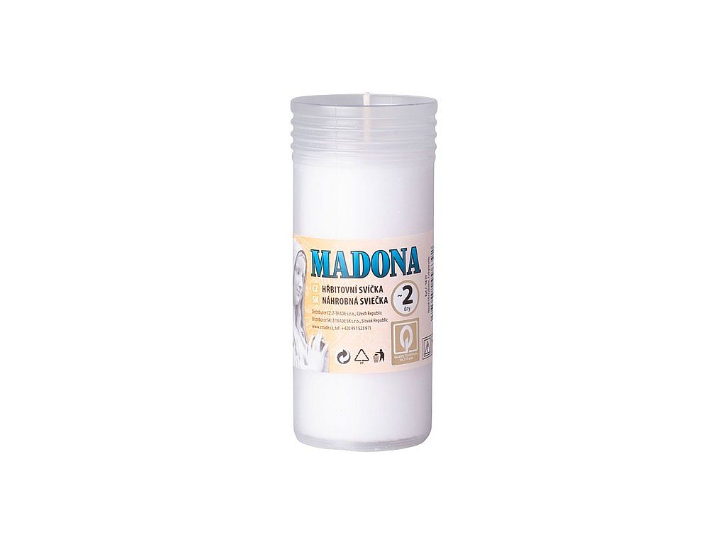 Svíčka Madona bílá 120g 2dny 9639