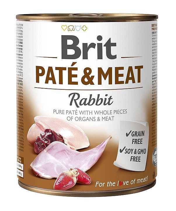 Konzerva Brit 800g Rabbit Paté & Meat