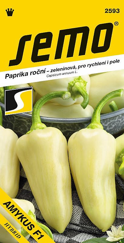 Paprika zeleninová AMYKUS F1 pro rychlení i pole, smetanově bílá, jehlanec