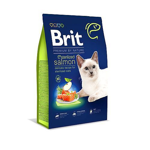 Brit Premium Cat by Nature Sterilized Salmon 8kg