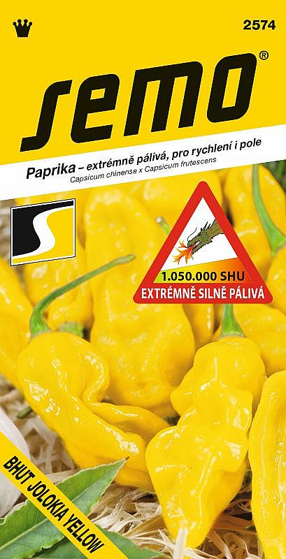 Paprika BHUT JOLOKIA YELLOW extrémně pálivá, SHU 1 050 000 žlutá