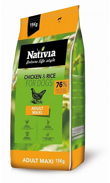 Nativia Adult MAXI Chicken&Rice 15 kg kuře a rýže