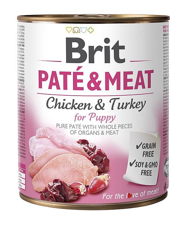 Konzerva Brit 800g Puppy Paté & Meat Chicken & Turkey