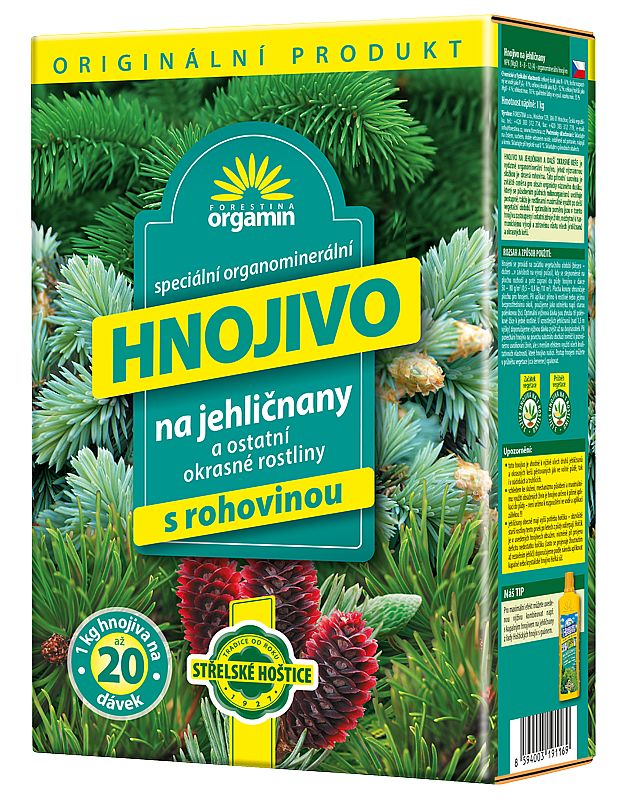 Orgamin Jehličnany 1kg organo-minerální hnojivo s rohovinou