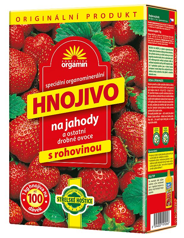 Orgamin Jahoda 1kg organo-minerální hnojivo s rohovinou