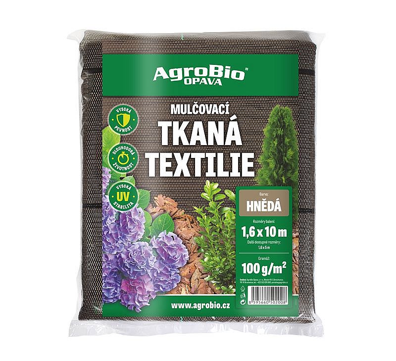 Textilie TKANÁ hnědá 1,6x10m Agrobio 100g/m2