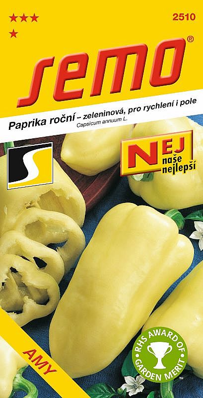 Paprika zeleninová AMY pro rychlení i pole, smetanově bílá, jehlanec