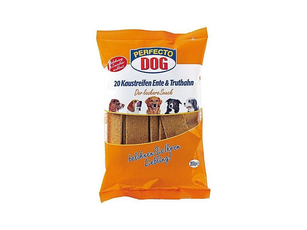 Perfecto Dog masové plátky krůta s kachnou 20ks 200g 16.167