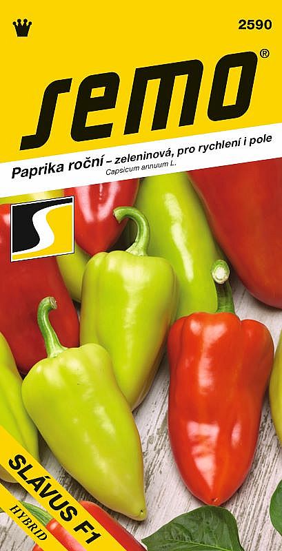 Paprika zeleninová SLÁVUS F1 pro rychlení i pole,světle zelený jehlanec, krátkodobě skladovatelná