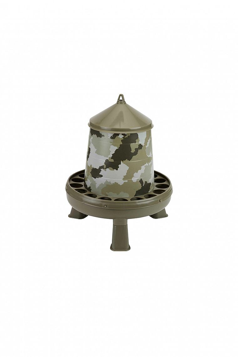 Gaun Krmítko pro drůbež 2 kg 255x293mm plastové camouflage s nohama / PLASTIC POULTRY FEEDER WITH LEGS CAMOUFLAGE 2KG 11388