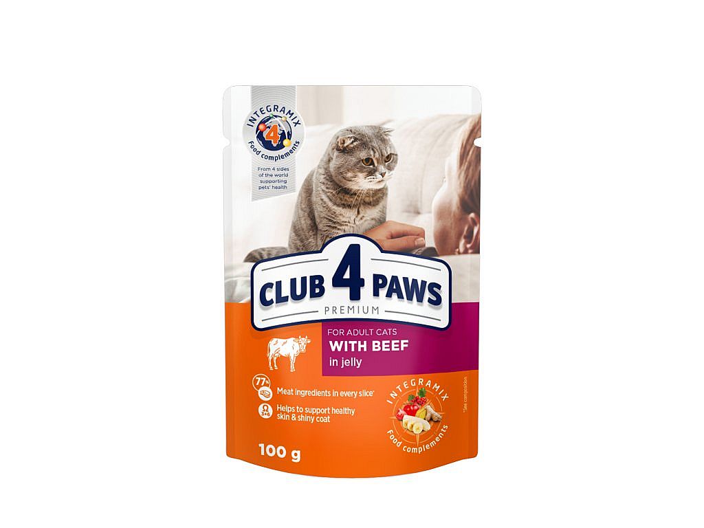 Kapsa Club4Paws CAT 80g with Beef in Jelly